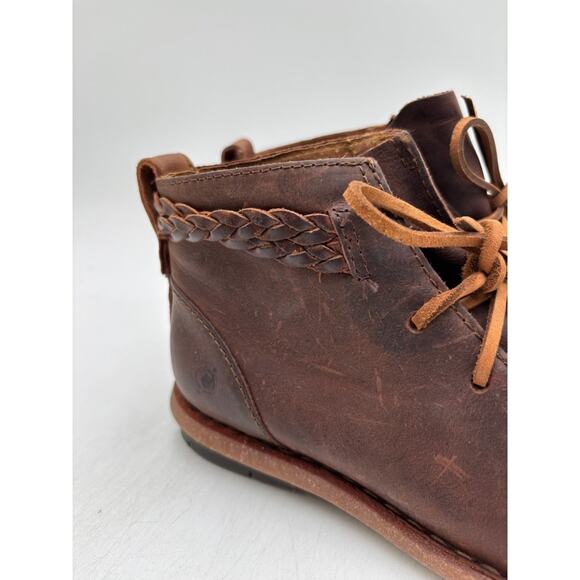 Børn TEMPLE F32523 Women's NEW Lace Up Leather Ankle Boots Brown US Size 6 NIB - Picture 3 of 11